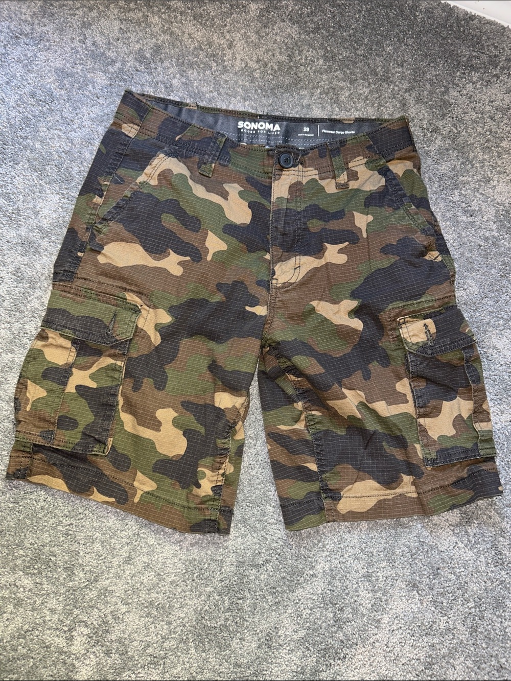Sonoma Men's Camouflage Cargo Shorts - Green/Brown/Black